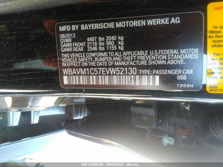 2014 BMW X1 SDRIVE28I WBAVM1C57EVW52130