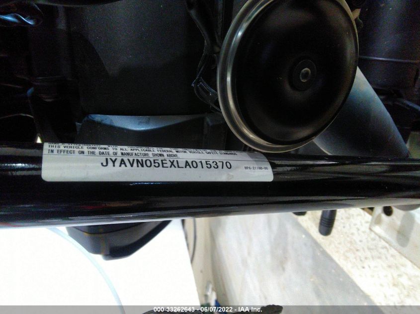 2020 YAMAHA XVS950 CU/CUC JYAVN05EXLA015370
