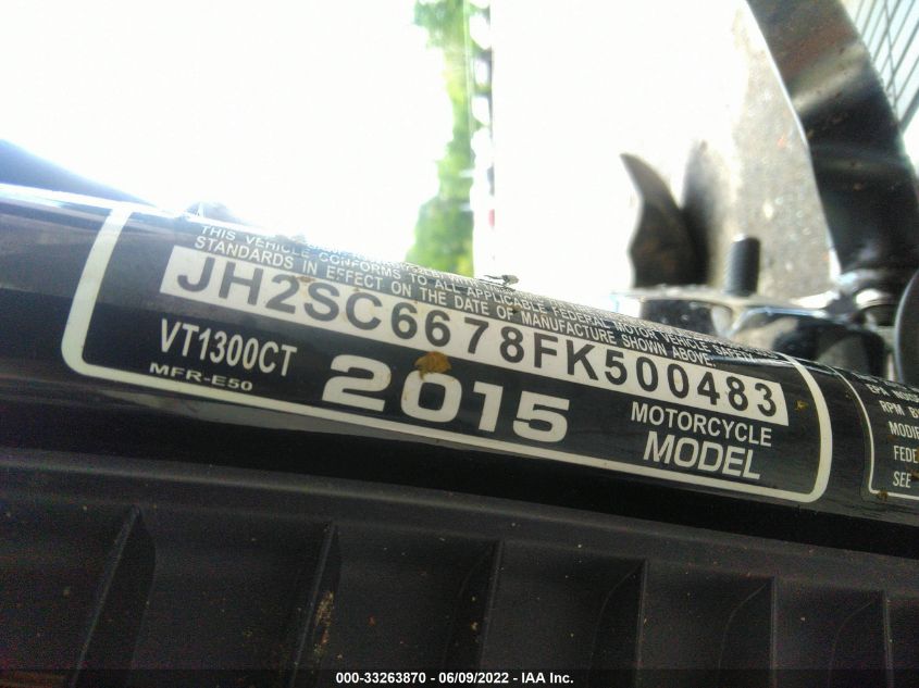 2015 HONDA VT1300 CT JH2SC6678FK500483