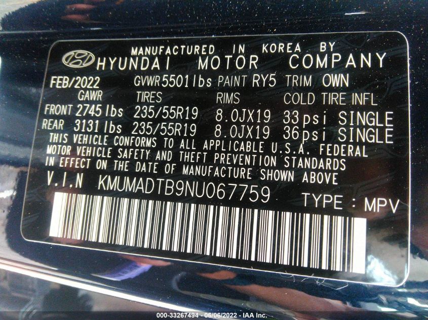 2022 GENESIS GV70 2.5T KMUMADTB9NU067759