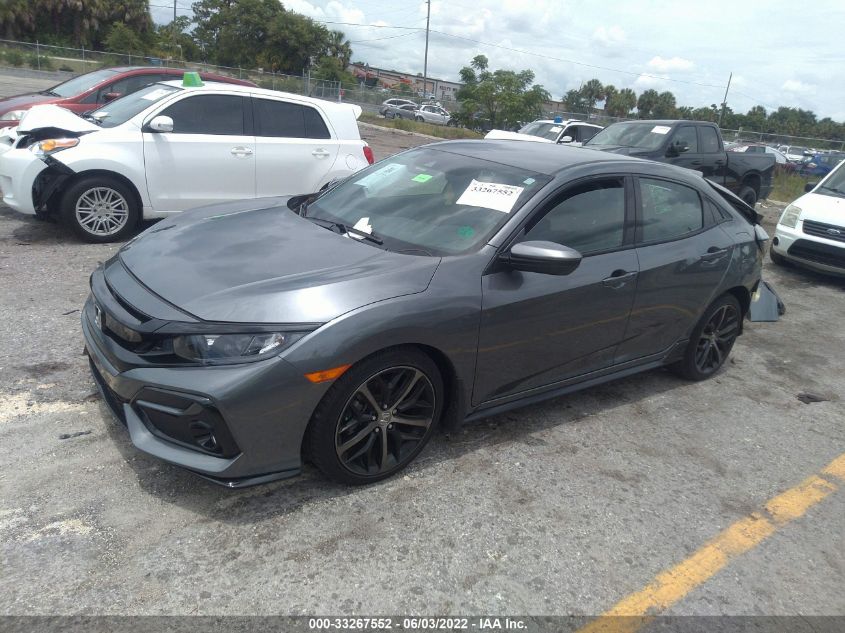 2021 HONDA CIVIC HATCHBACK SPORT SHHFK7H44MU226360