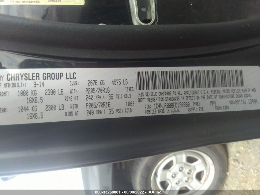 2015 JEEP PATRIOT SPORT 1C4NJRBB8FD130390