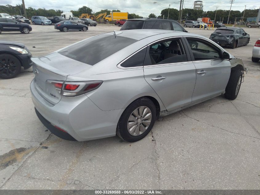 2017 HYUNDAI SONATA HYBRID SE KMHE24L37HA068665
