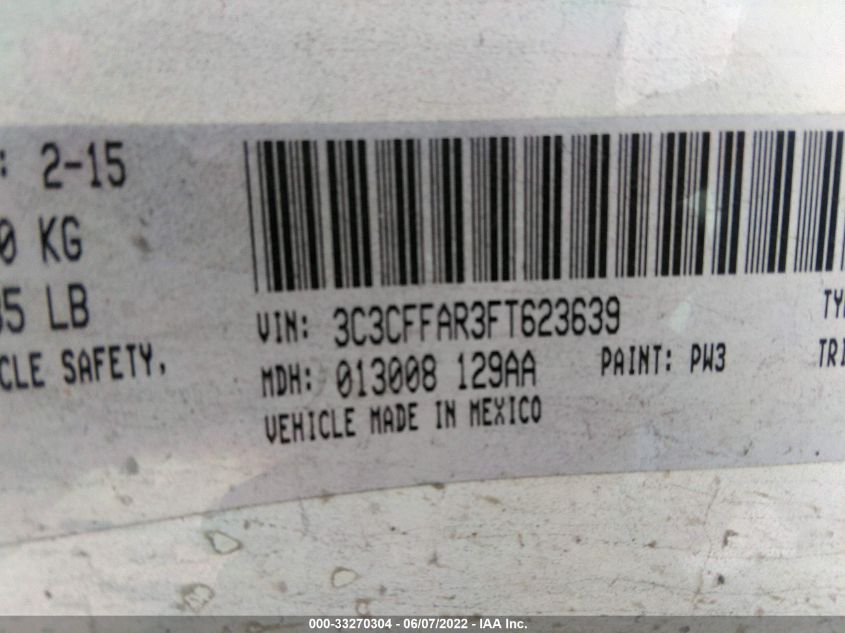 2015 FIAT 500 POP 3C3CFFAR3FT623639