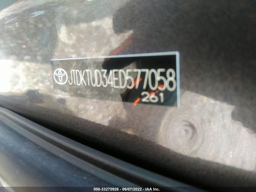 2014 TOYOTA YARIS JTDKTUD34ED577058