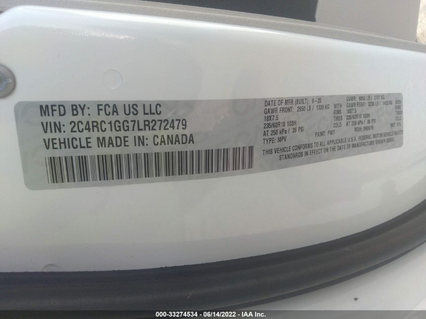 2020 CHRYSLER PACIFICA LIMITED 2C4RC1GG7LR272479