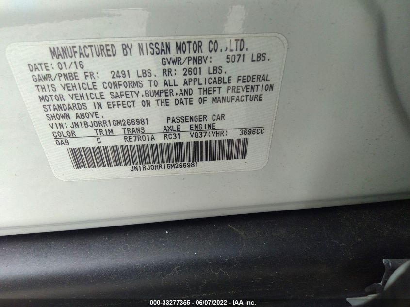 2016 INFINITI QX50 JN1BJ0RR1GM266981