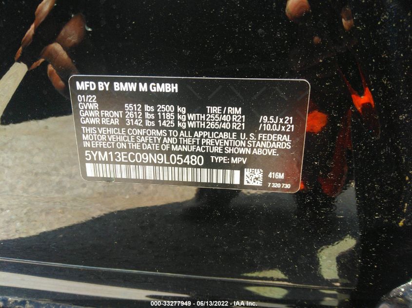 2022 BMW X3 M 5YM13EC09N9L05480