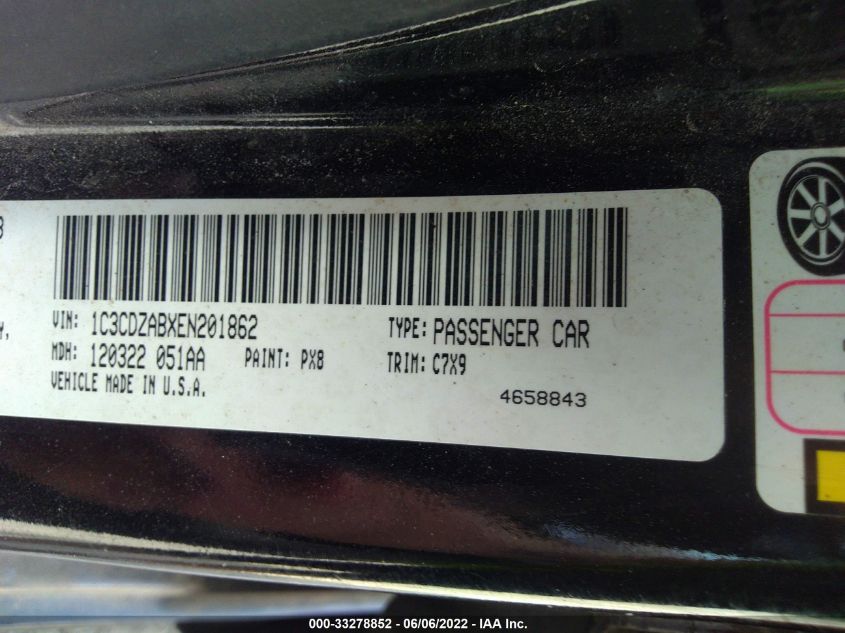 2014 DODGE AVENGER SE 1C3CDZABXEN201862