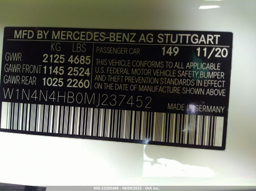 2021 MERCEDES-BENZ GLA GLA 250 W1N4N4HB0MJ237452
