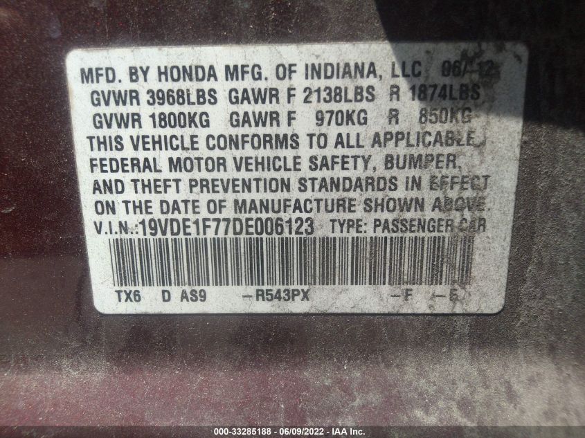 2013 ACURA ILX TECH PKG 19VDE1F77DE006123