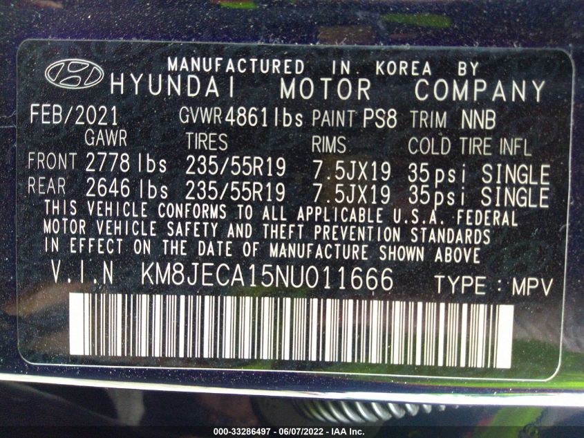 2022 HYUNDAI TUCSON HYBRID LIMITED KM8JECA15NU011666
