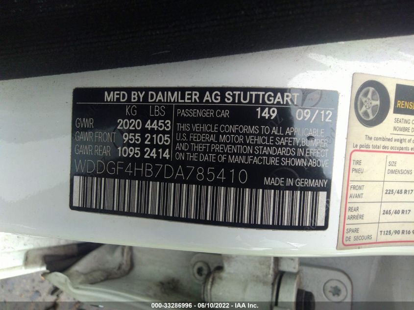 2013 MERCEDES-BENZ C-CLASS C 250 WDDGF4HB7DA785410
