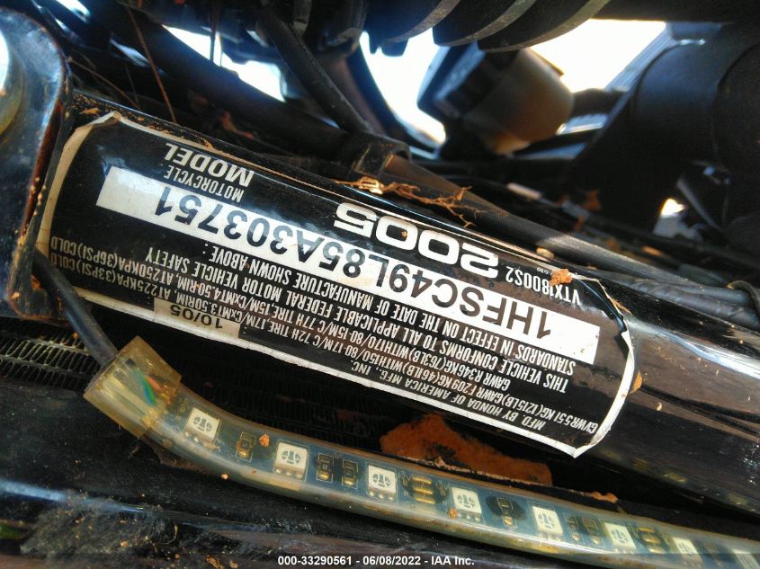 2005 HONDA VTX1800 S2 1HFSC49L85A303751