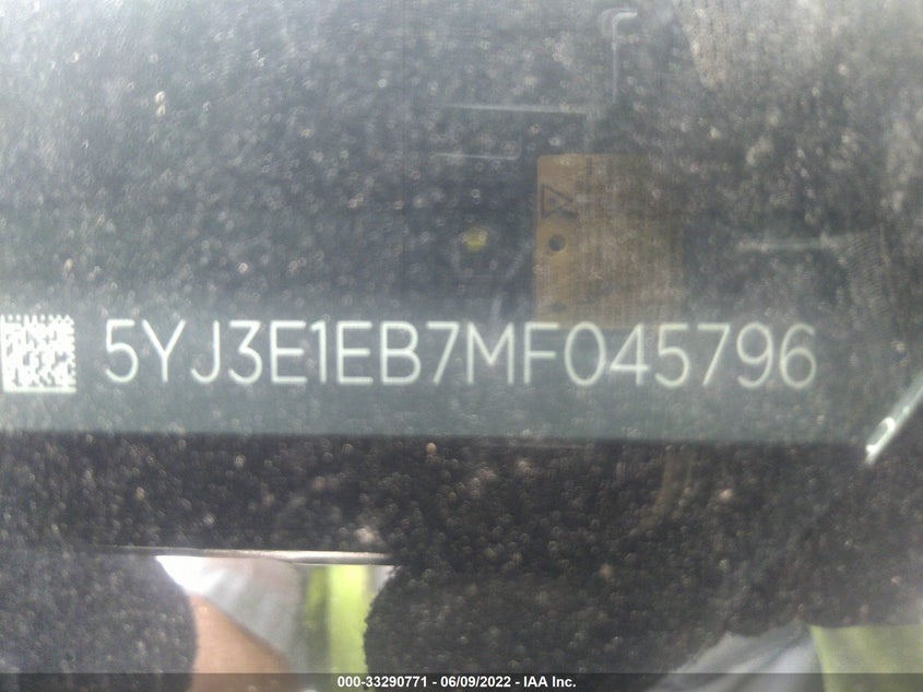 2021 TESLA MODEL 3 VIN: 5YJ3E1EB7MF045796