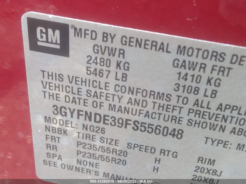 2015 CADILLAC SRX PREMIUM COLLECTION 3GYFNDE39FS556048