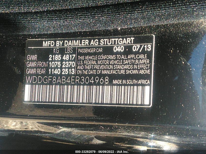 2014 MERCEDES-BENZ C-CLASS C 300 WDDGF8AB4ER304968