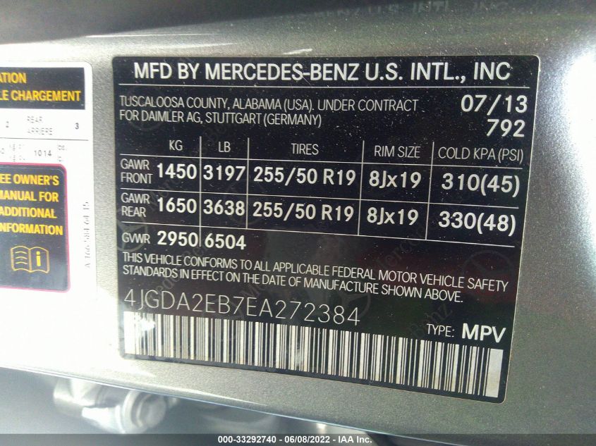 2014 MERCEDES-BENZ M-CLASS ML 350 BLUETEC 4JGDA2EB7EA272384