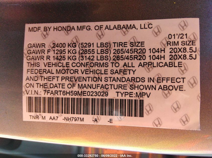 2020 HONDA CR-V HYBRID EX 7FART6H50LE015562