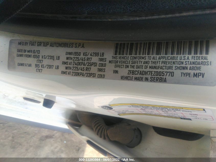 2014 FIAT 500L TREKKING ZFBCFADH7EZ005770