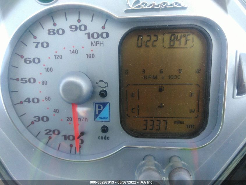 2007 VESPA GTS 250 ZAPM459LX75003872