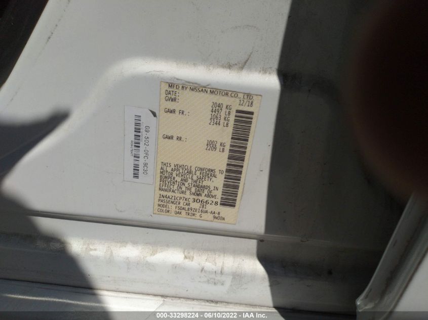 2019 NISSAN LEAF S 1N4AZ1CP7KC306628