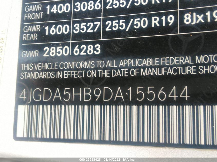 2013 MERCEDES-BENZ M-CLASS ML 350 4JGDA5HB9DA155644