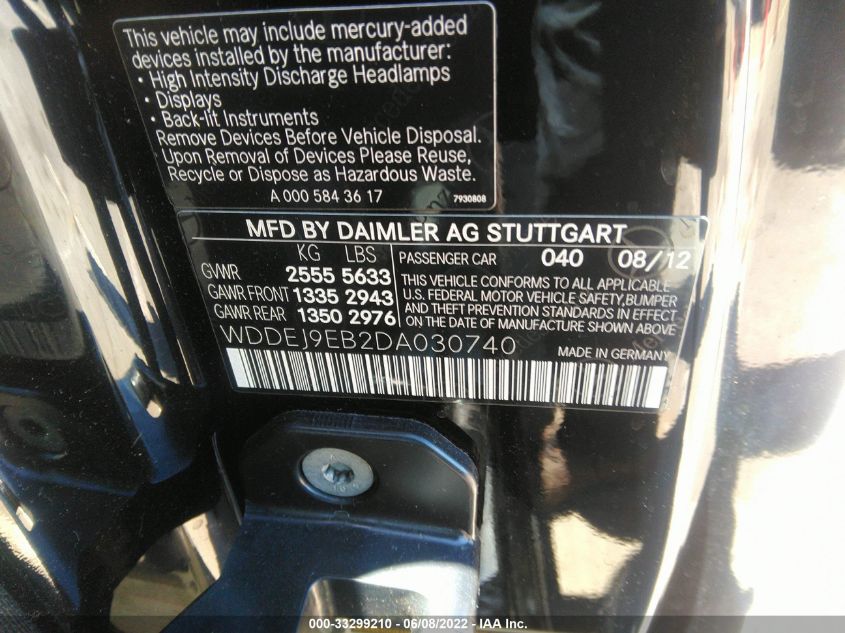 2013 MERCEDES-BENZ CL-CLASS CL 550 WDDEJ9EB2DA030740