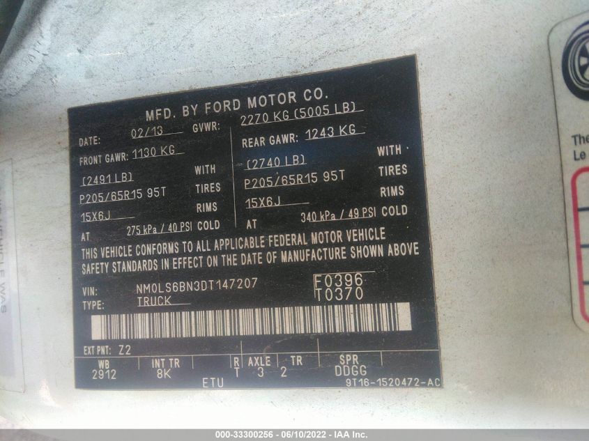 2013 FORD TRANSIT CONNECT XLT NM0LS6BN3DT147207