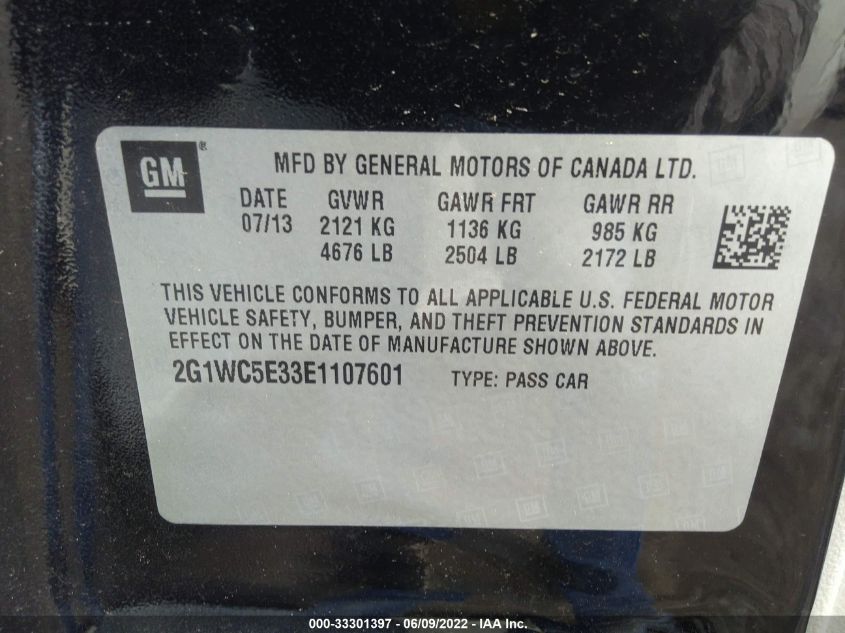 2014 CHEVROLET IMPALA LIMITED LTZ 2G1WC5E33E1107601