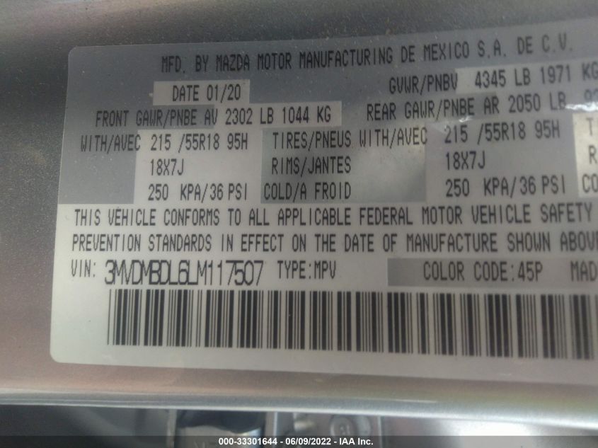 2020 MAZDA CX-30 PREFERRED PACKAGE 3MVDMBDL6LM117507