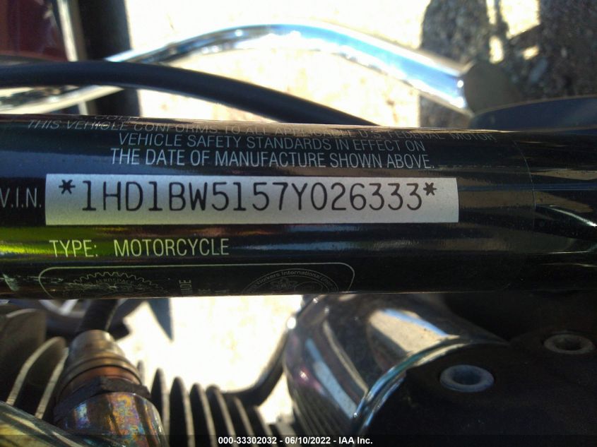 2007 HARLEY-DAVIDSON FLSTC 1HD1BW5157Y026333