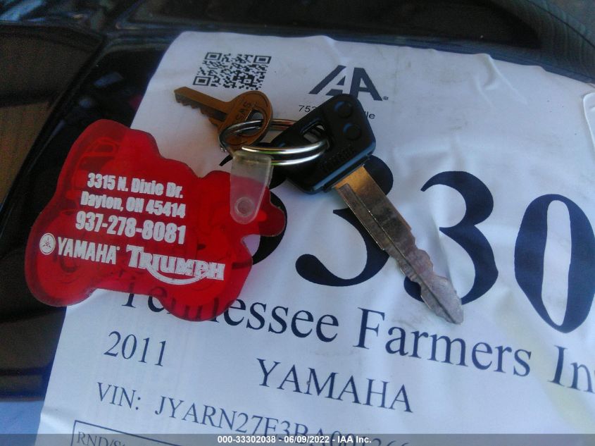 2011 YAMAHA FZ8 N JYARN27E3BA001366