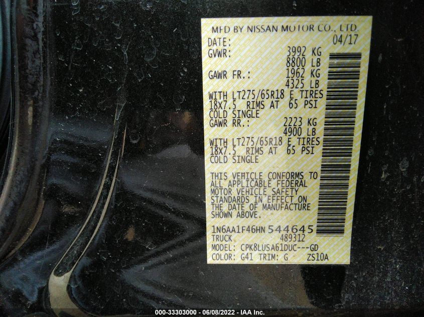 2017 NISSAN TITAN XD PRO-4X 1N6AA1F46HN544645