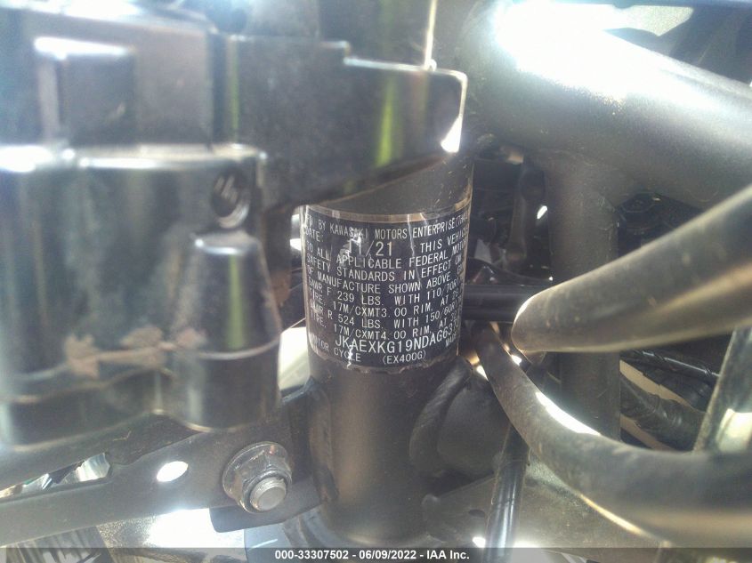 2022 KAWASAKI EX400 JKAEXKG19NDAG6373