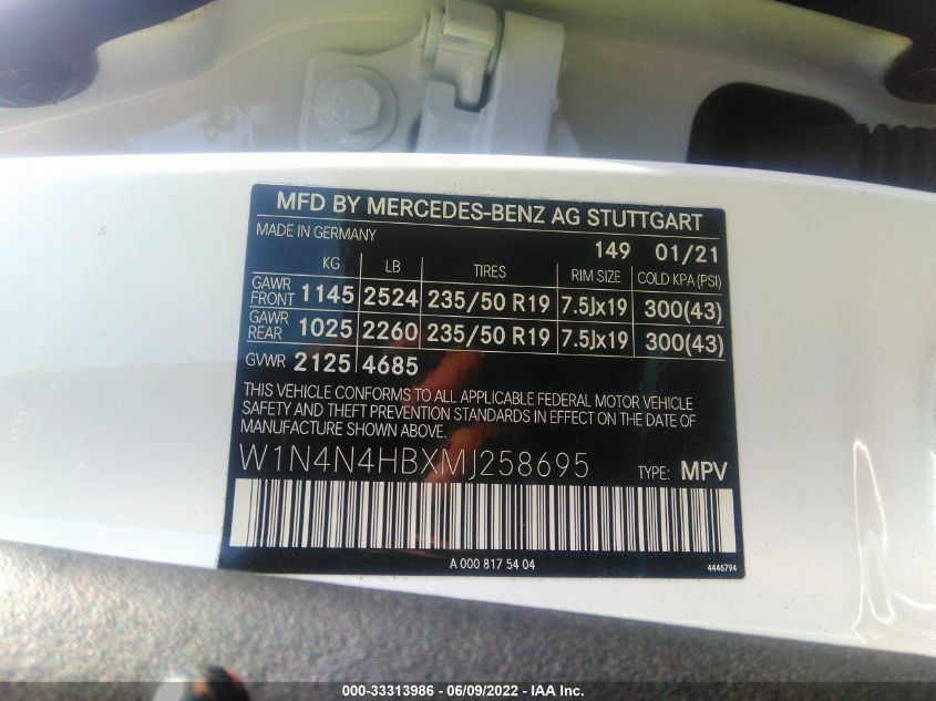 2021 MERCEDES-BENZ GLA GLA 250 W1N4N4HBXMJ258695