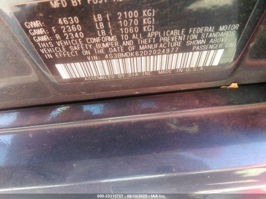 2013 SUBARU LEGACY 3.6R LIMITED 4S3BMDK62D2024977
