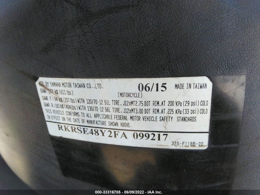 2015 YAMAHA YW125 RKRSE48Y2FA099217