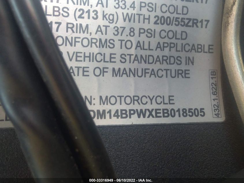 2014 DUCATI SUPERBIKE 1199 PANIGALE/S ZDM14BPWXEB018505