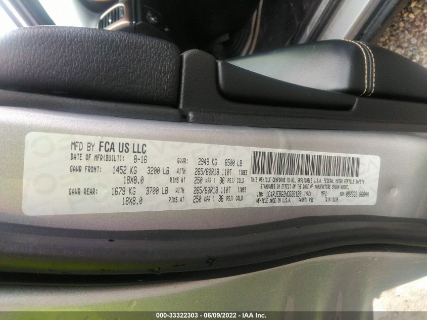 2017 JEEP GRAND CHEROKEE LIMITED 1C4RJEBG2HC636120