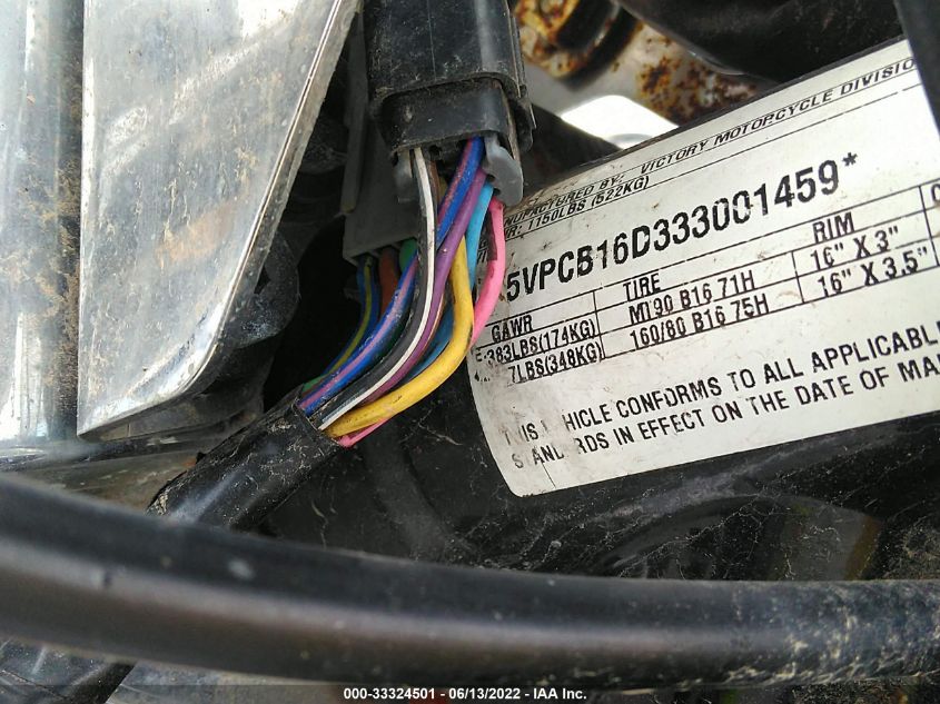 2003 VICTORY MOTORCYCLES CLASSIC CRUISER 5VPCB16D333001459