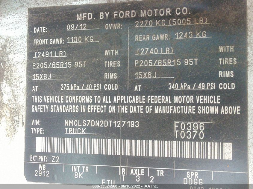 2013 FORD TRANSIT CONNECT XLT NM0LS7DN2DT127193