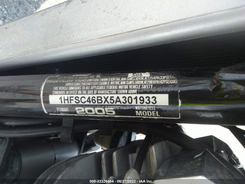2005 HONDA VTX1800 F1 1HFSC46BX5A301933