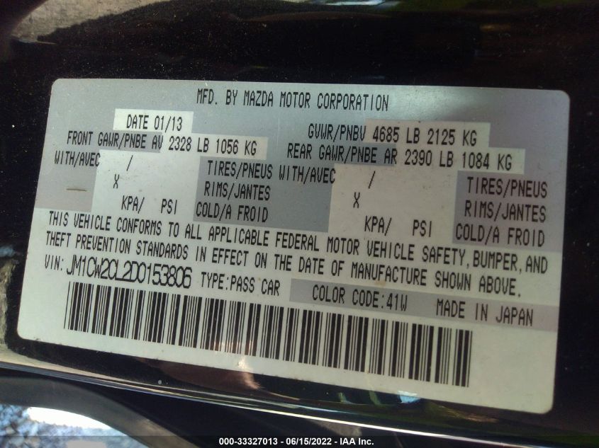 2013 MAZDA MAZDA5 JM1CW2CL2D0153806