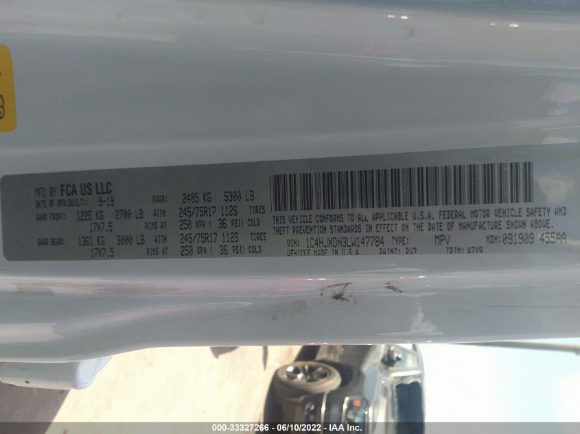 2020 JEEP WRANGLER UNLIMITED SPORT S 1C4HJXDN3LW147784