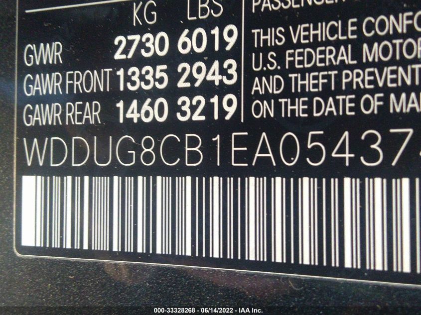 2014 MERCEDES-BENZ S-CLASS S 550 WDDUG8CB1EA054374