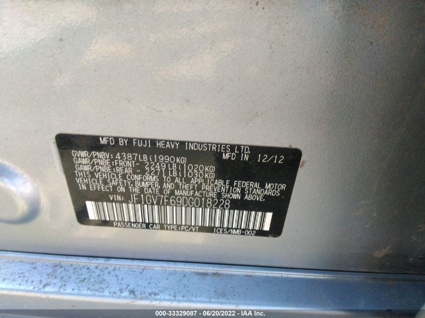 2013 SUBARU IMPREZA SEDAN WRX WRX JF1GV7F69DG018228