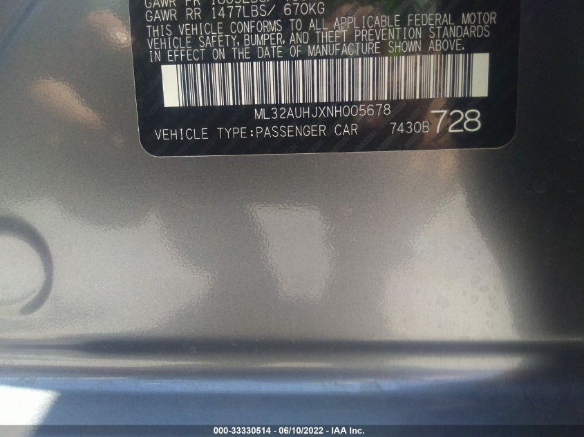 2022 MITSUBISHI MIRAGE ES/LE ML32AUHJXNH005678