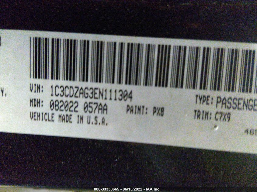 2014 DODGE AVENGER SE 1C3CDZAG3EN111304