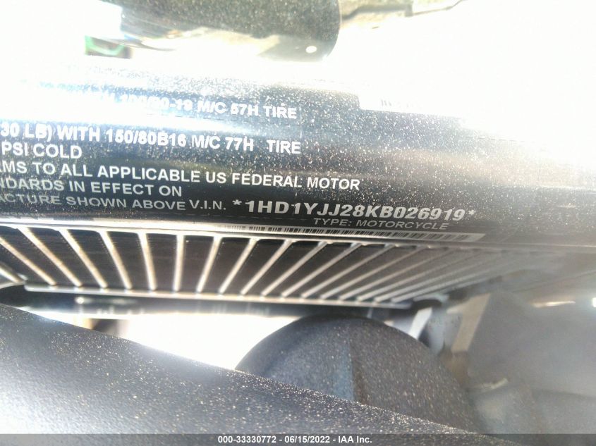 2019 HARLEY-DAVIDSON FXBB 1HD1YJJ28KB026919